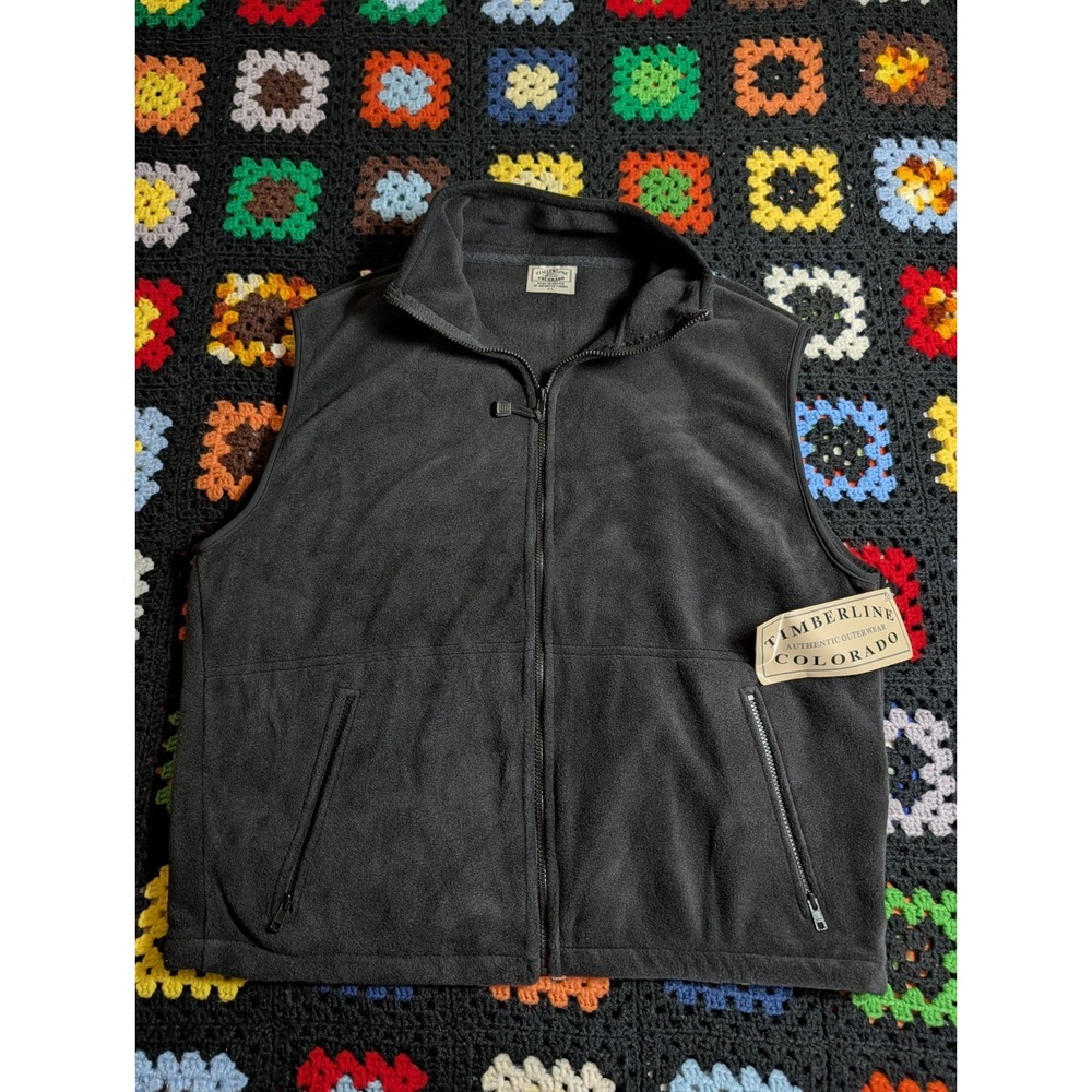 Timberline Colorado Men's Full Zip Fleece Vest XL X-Large Black Soft Vintage
